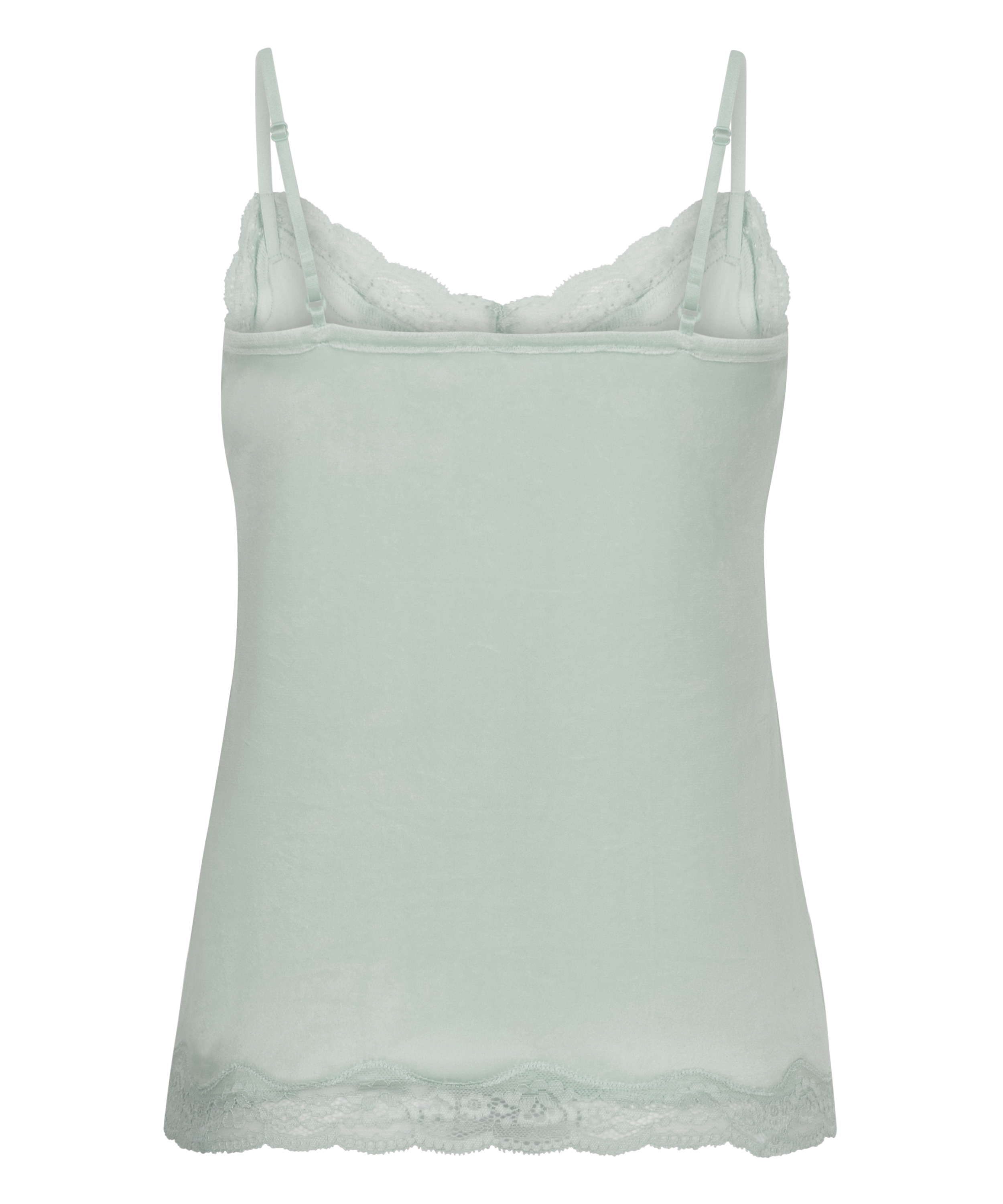 Camiseta top Velours Lace, Verde, main