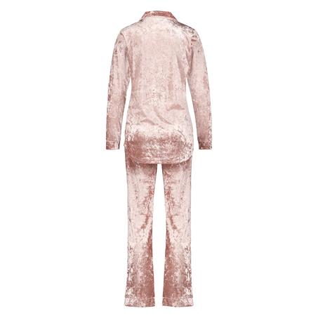 Pijama de terciopelo Boyfriend crushed, Rosa