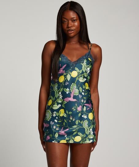 Vestido lencero Satin, Azul