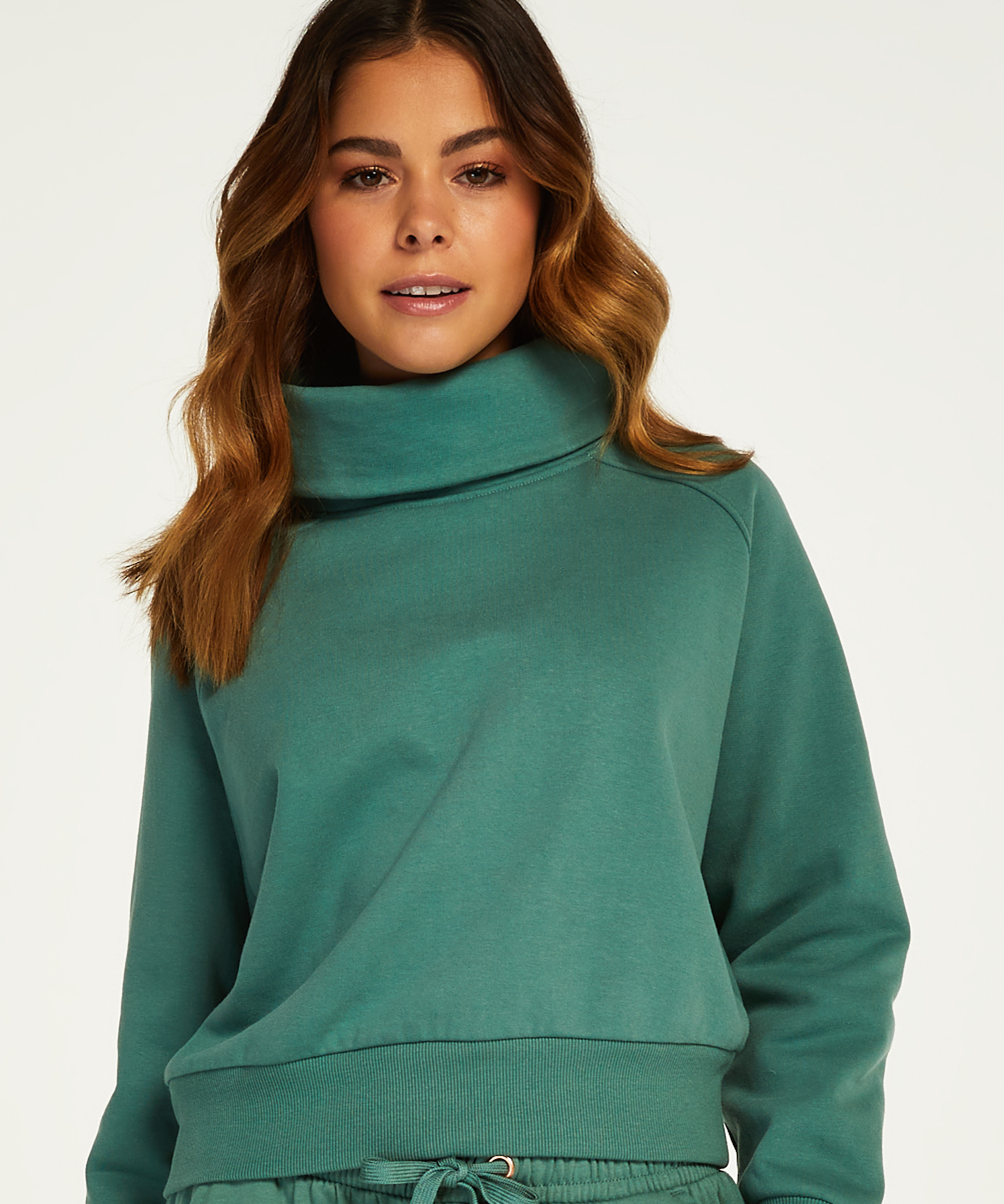Sudadera de cuello alto, Verde, main