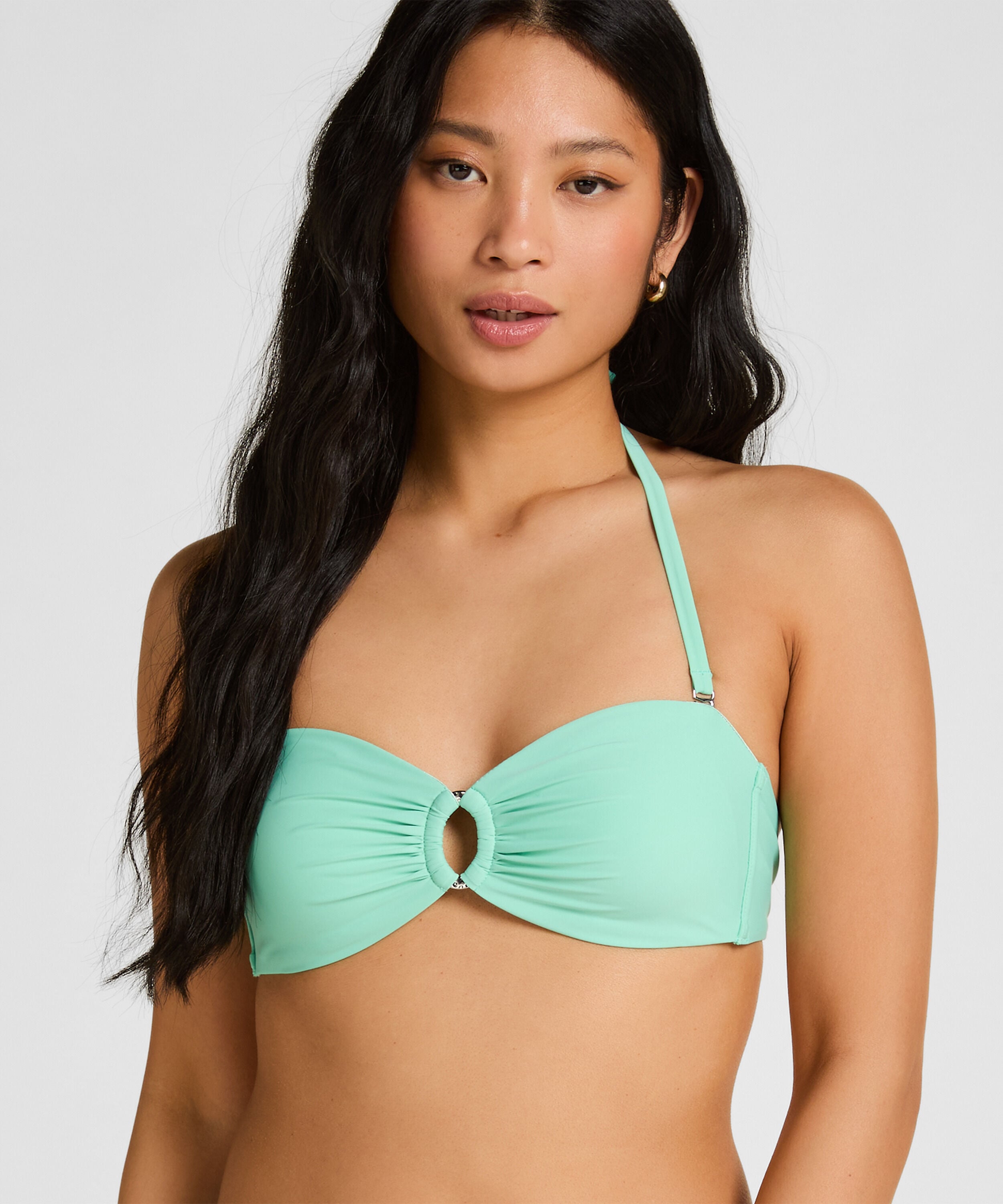 Top de Bikini Bandeau de Lujo con Anilla
