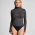 Camiseta de cachemir con cuello alto super suave, Gris