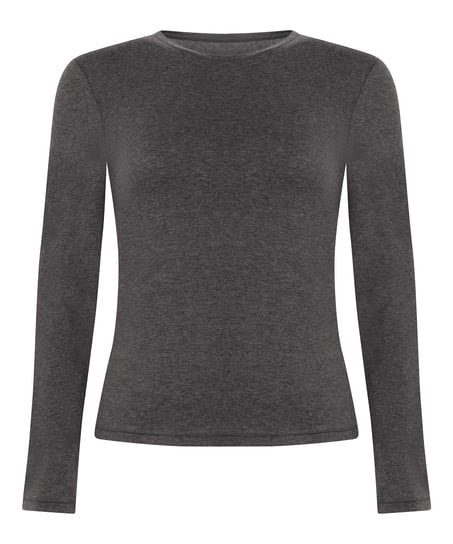 Camiseta de manga larga en algodón suave, Gris