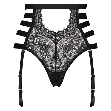 Brasileña de corte alto con entrepierna abierta Honey, Negro