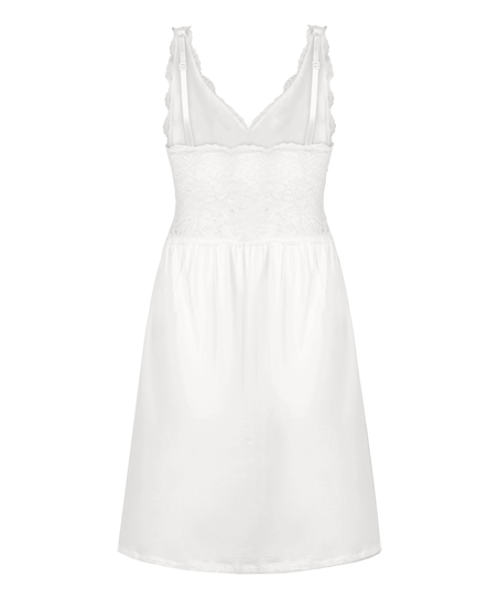 Vestido lencero Nora Lace, Blanco