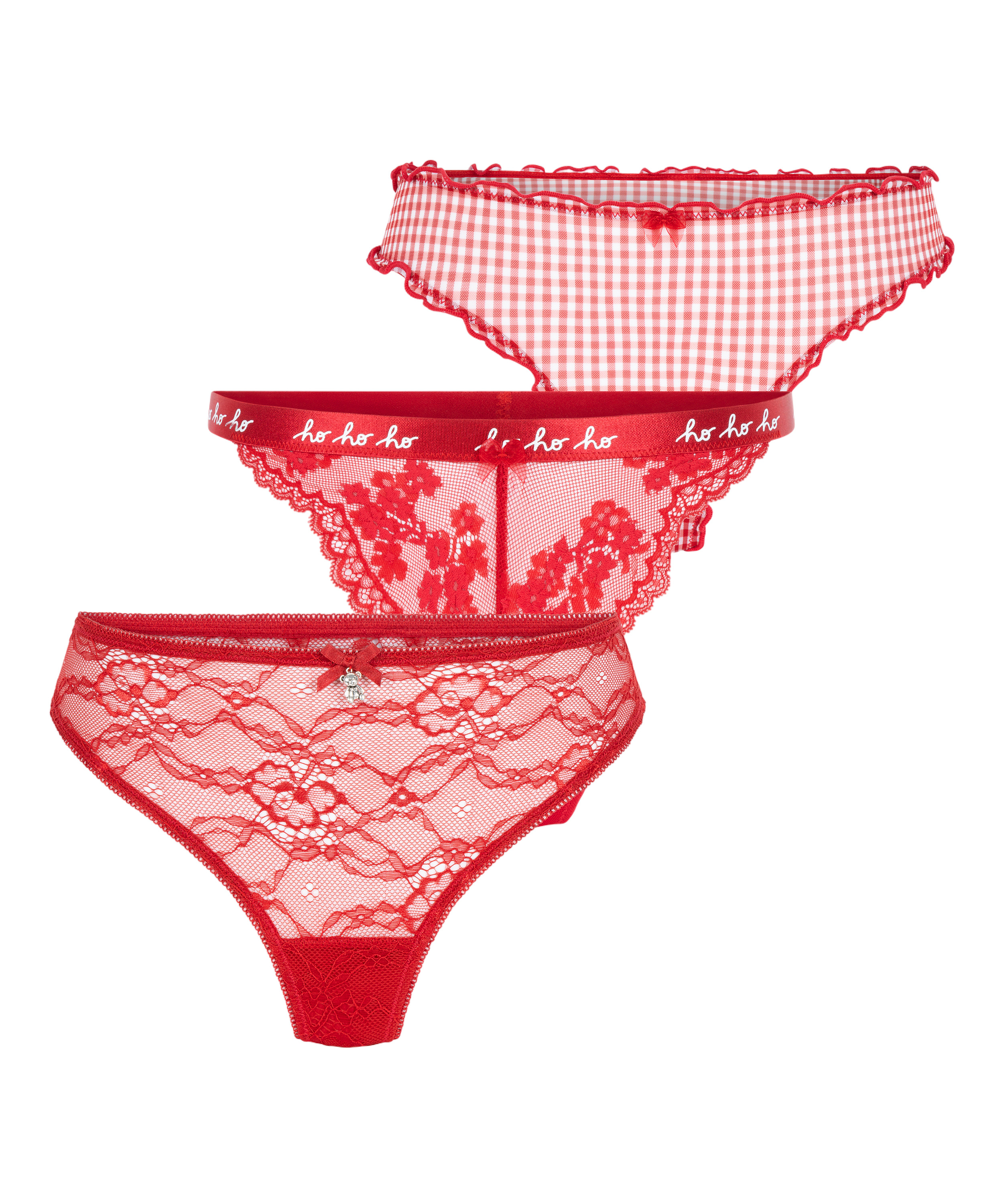 Conjunto de regalo de tanga de Navidad, Rojo, main