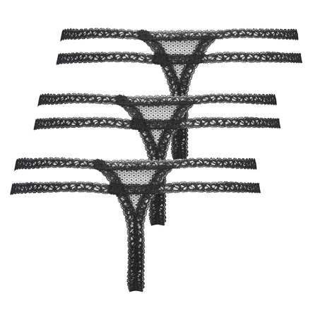 3-pack Itzel string, Negro