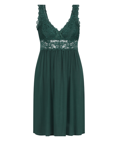 Vestido lencero Nora Lace, Verde