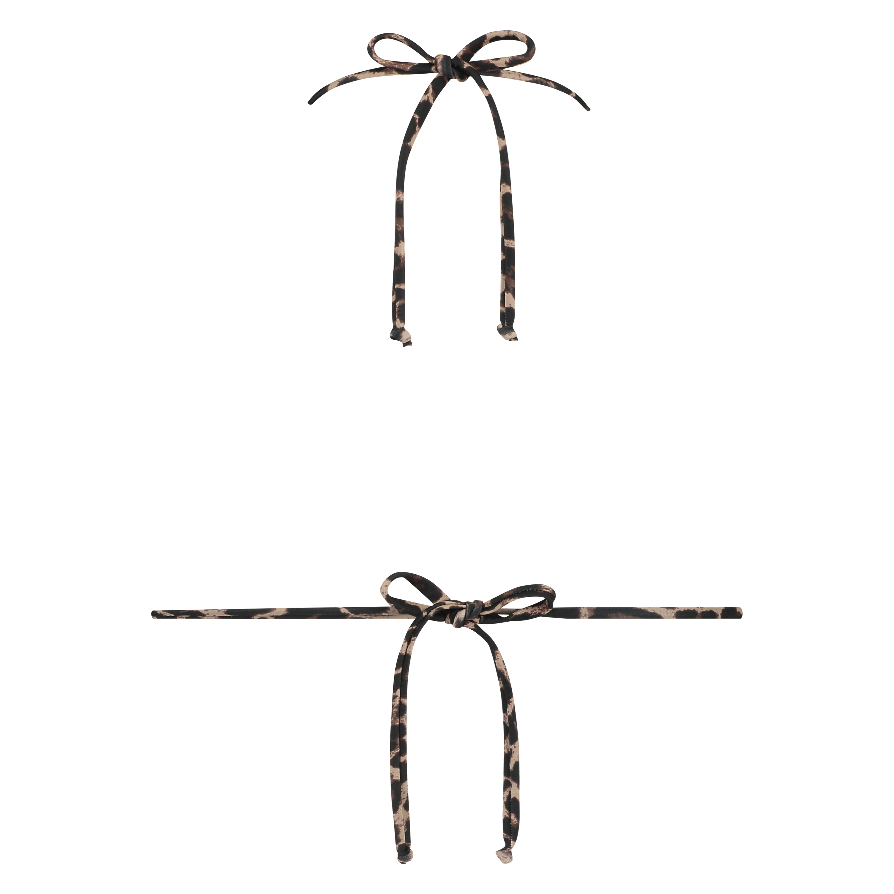 Top de bikini triangular de leopardo mini, Marrón, main