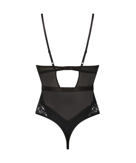 Bodi rosa con aros, Negro