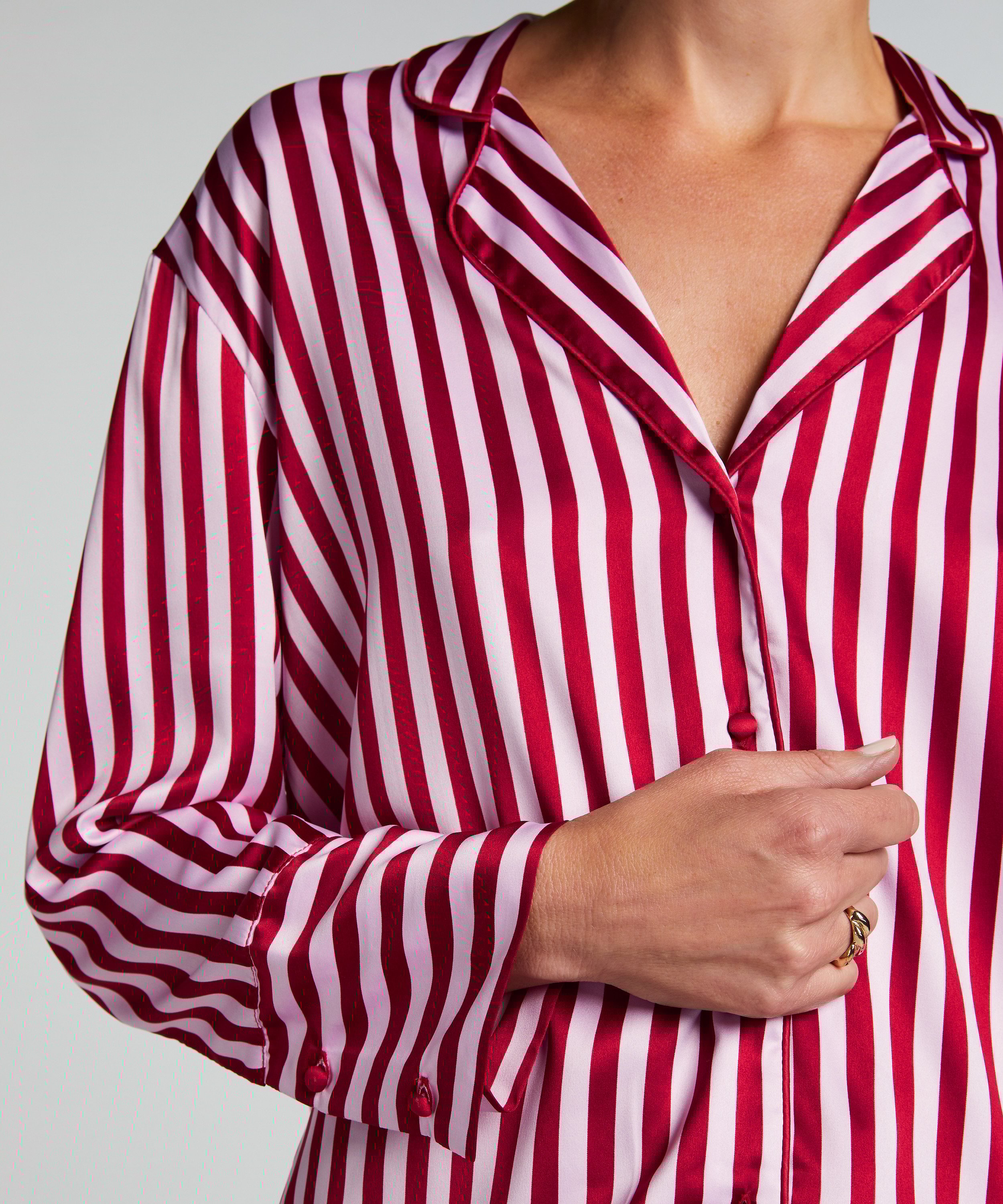 Chaqueta de manga larga y satén, Rosa, main