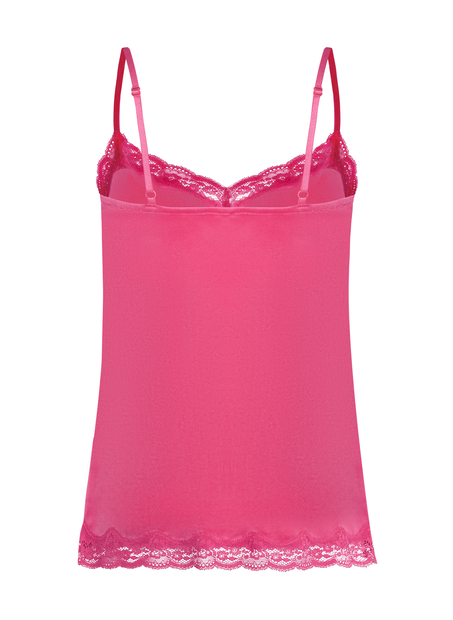 Camiseta top Velours Lace, Rosa