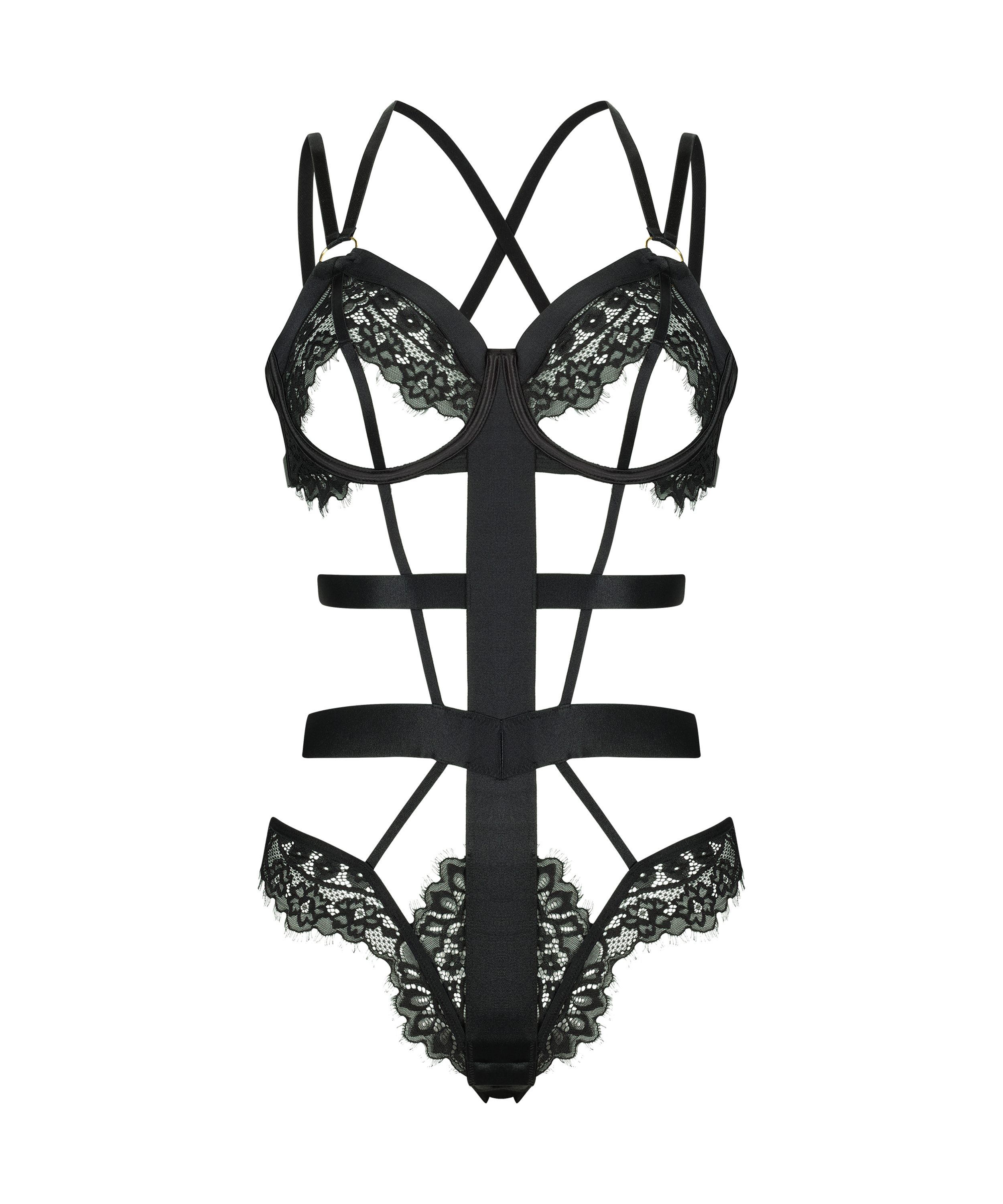 Private Bodi con entrepierna abierta Flora, Negro, main