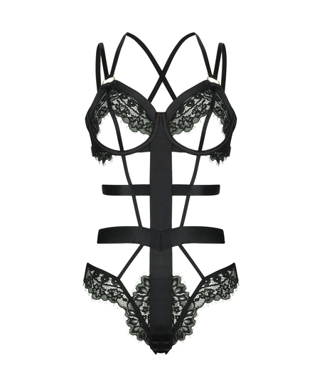Private Bodi con entrepierna abierta Flora, Negro