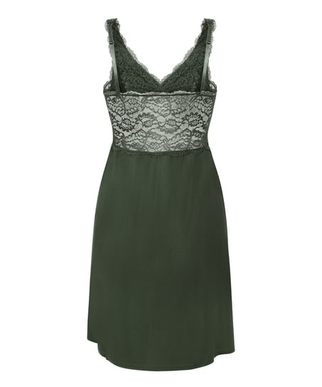 Vestido lencero Nora Lace, Verde