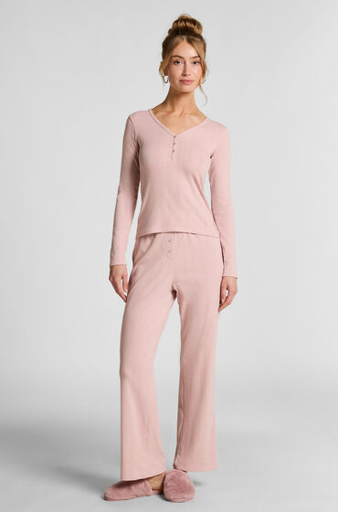 Hunkemöller Pantalón de pijama Pointelle Rosa