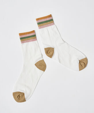 Calcetines Lurex Rib, Blanco