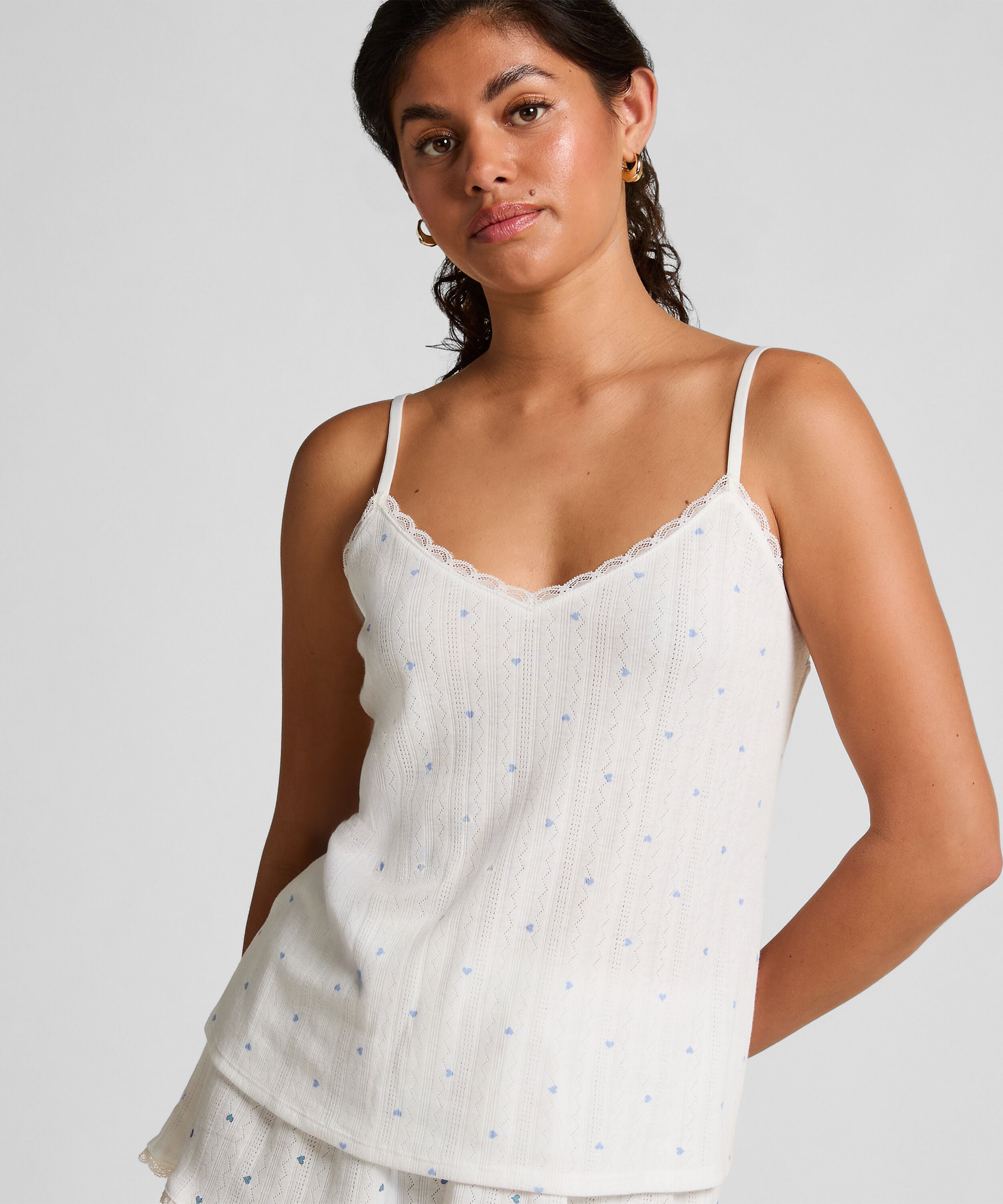 Top de camiseta lace, Azul
