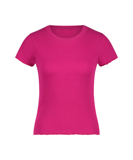 Camisa de manga corta Rib, Rosa