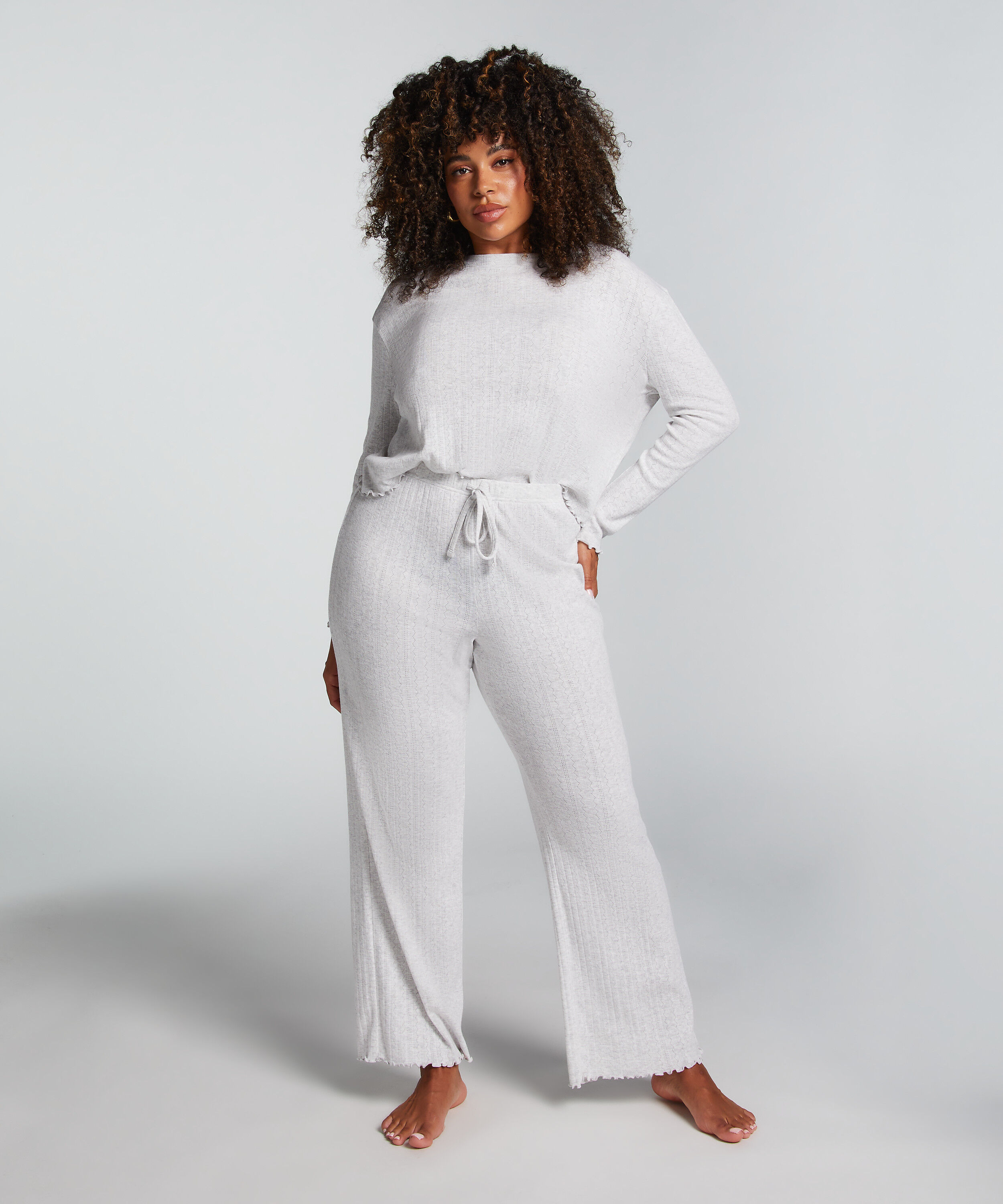 Pantalón de pijama Pointelle, Beige