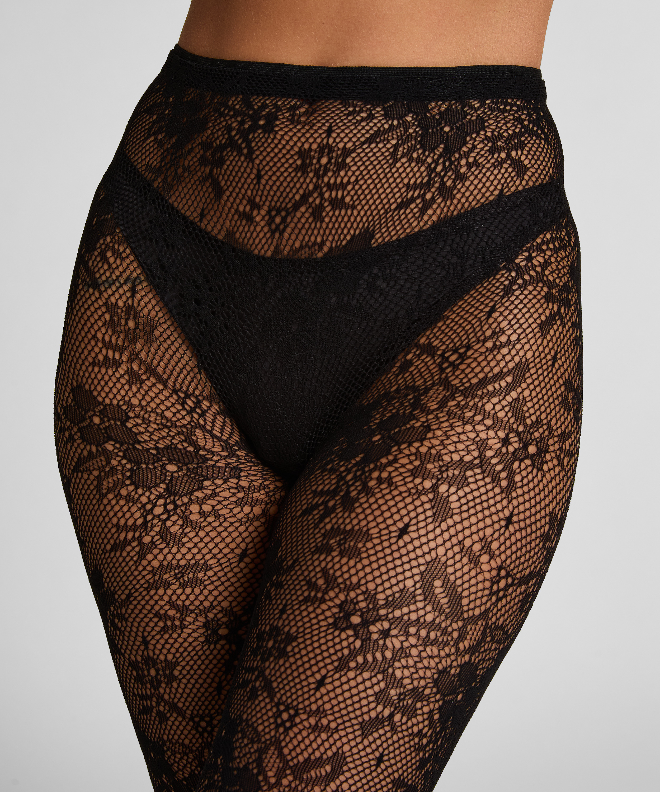 Pantys Allover Lace, Negro, main