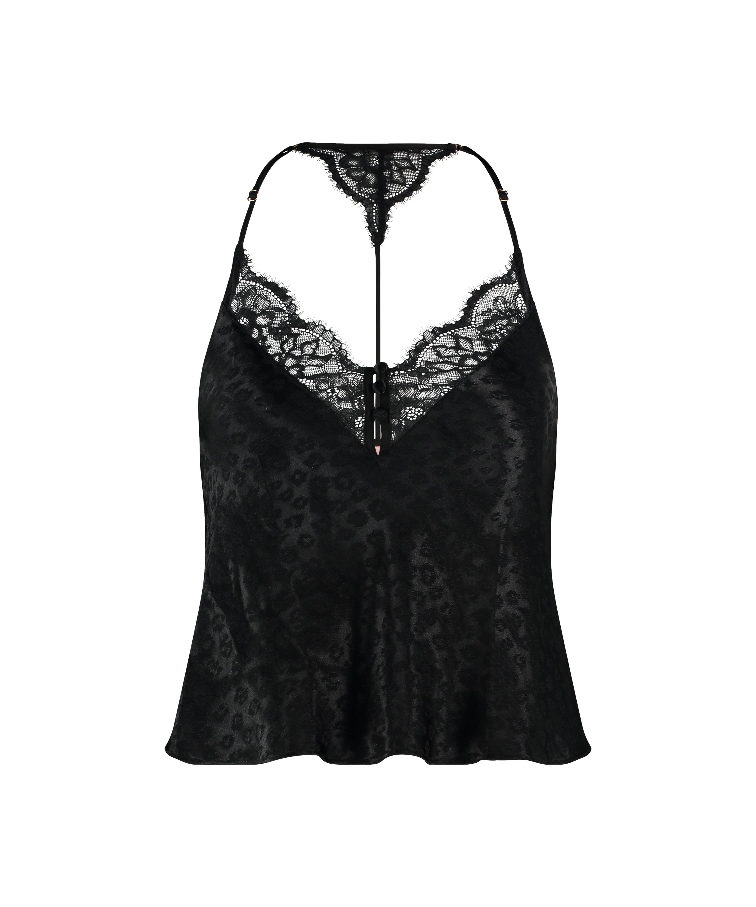 Camiseta top Leopard, Negro, main