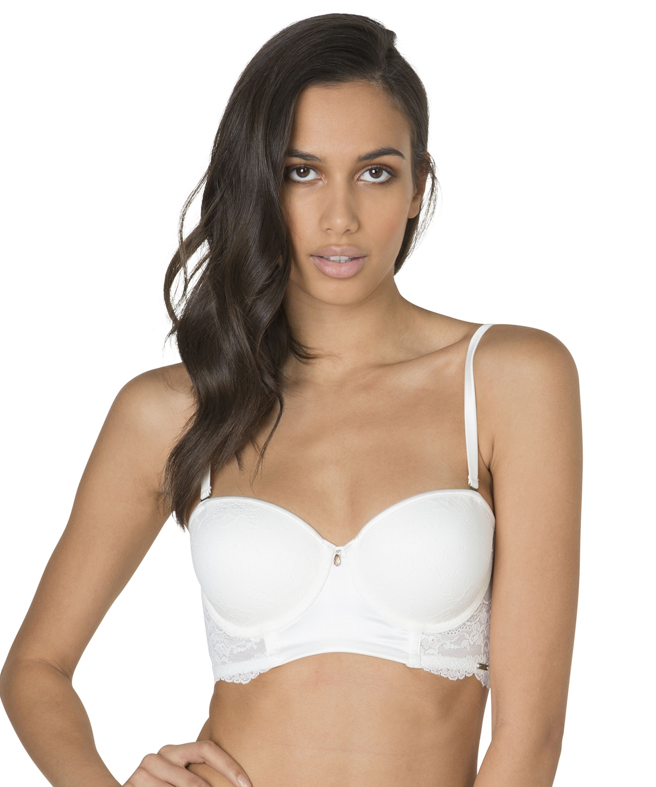 Sujetador de aros preformado Rose longline, Blanco