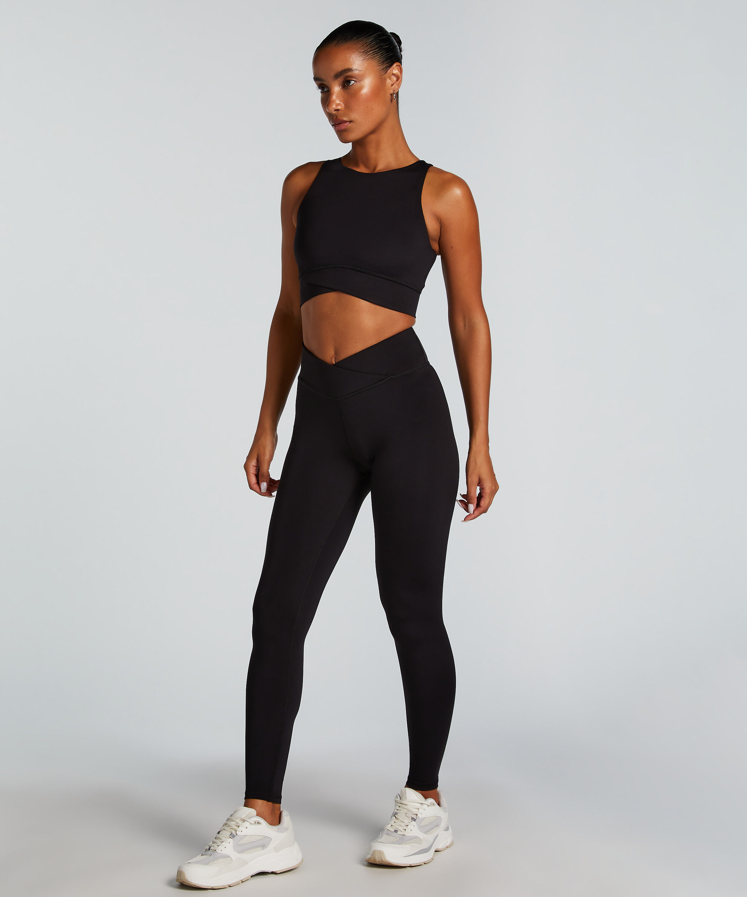 HKMX Leggings cruzados de talle alto, Negro HKMX Leggings cruzados de talle alto, Negro