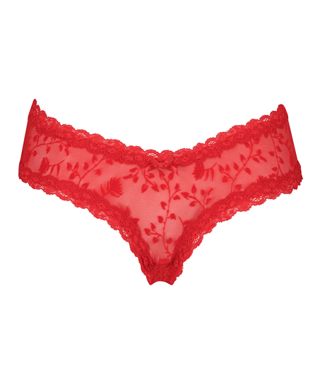 Brasile&ntilde;a en forma de V burn-out mesh, Rojo