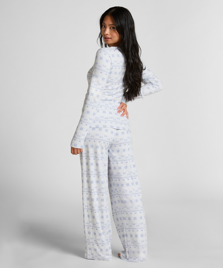 Conjunto de pijama de punto Fairisle, Azul