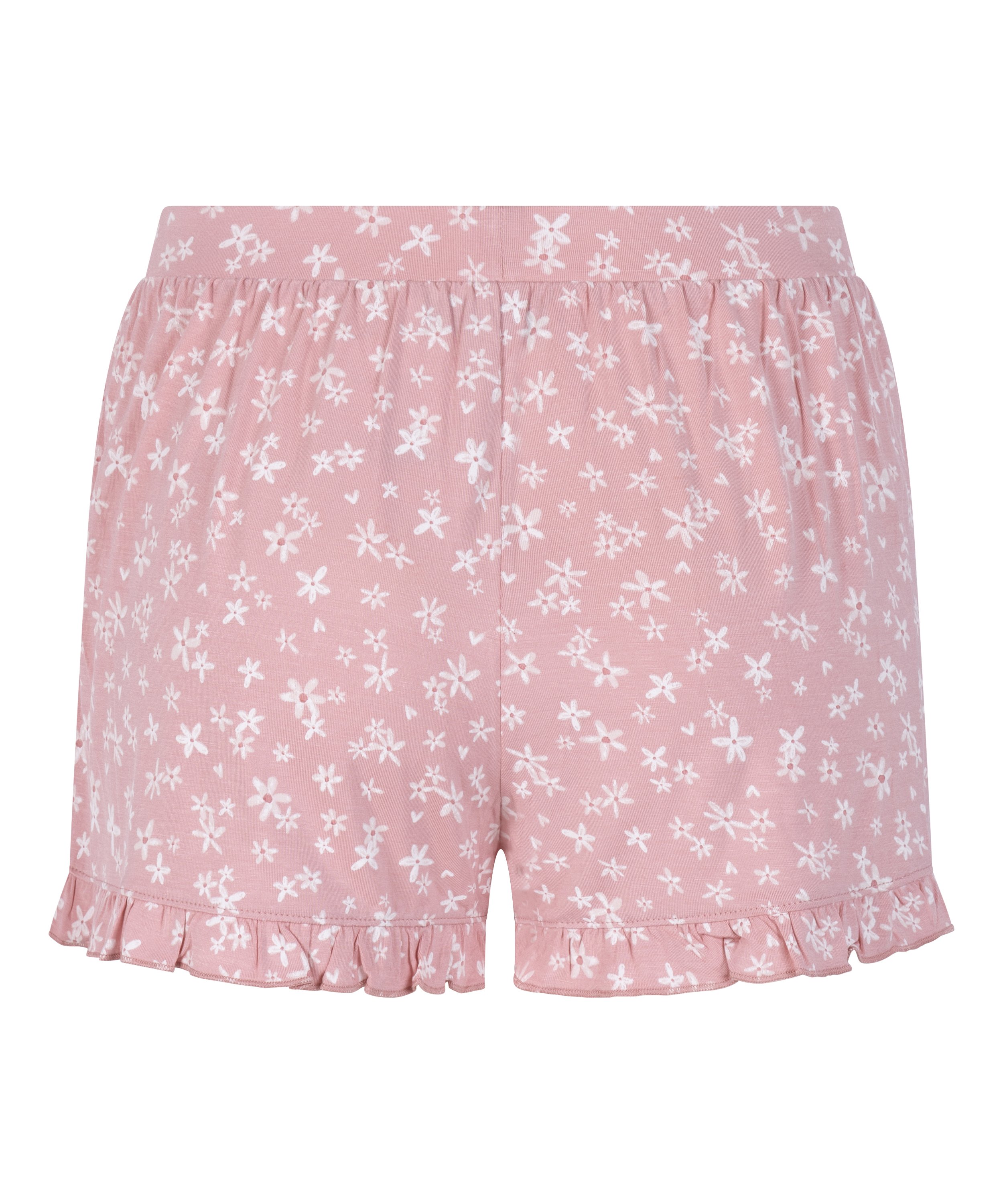 Short de punto con volantes, Rosa, main