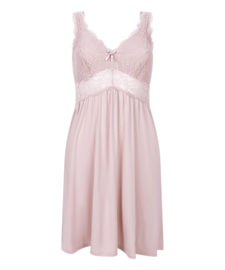 Vestido lencero Nora Lace, Rosa