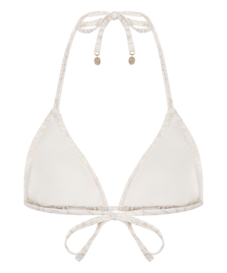 Top de bikini triangular Caicos, Beige