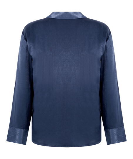 Chaqueta de manga larga y sat&eacute;n Ayla, Azul