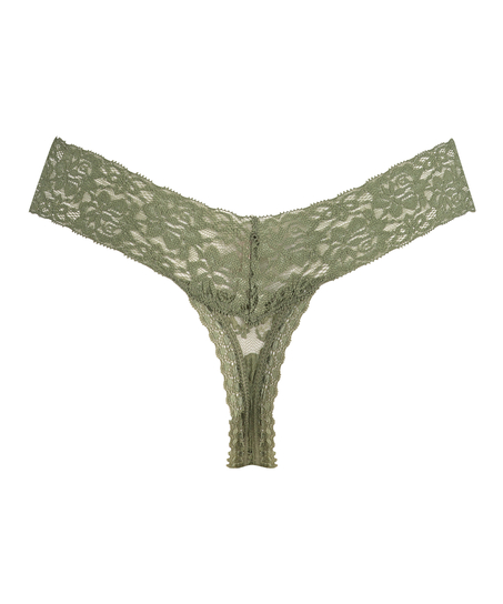Tanga de corte ultra bajo en forma de V, Verde