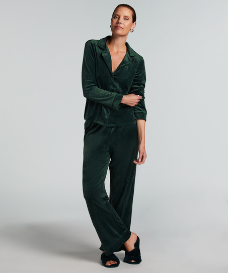 Chaqueta de terciopelo de manga larga, Verde