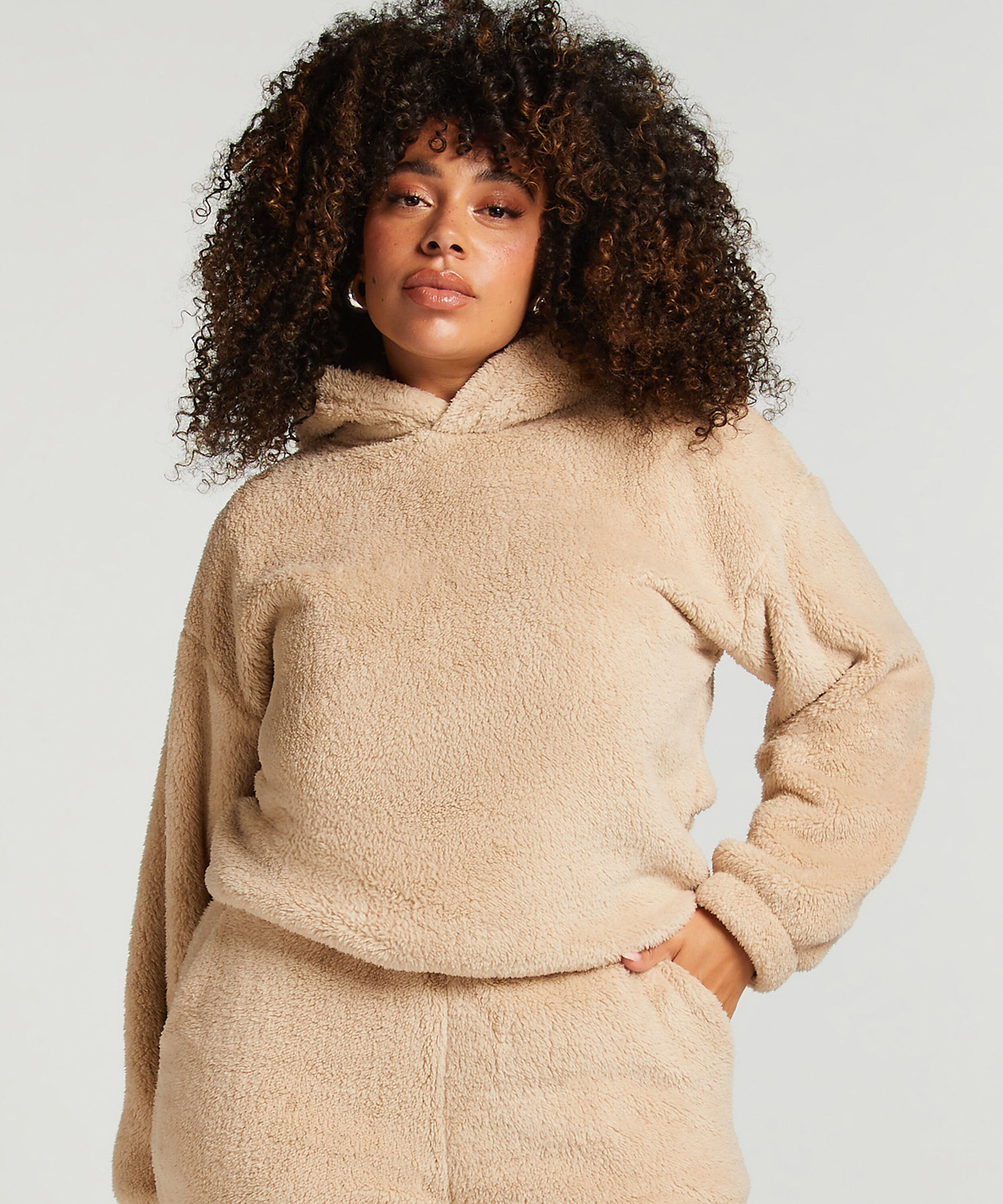 Sudadera con capucha Fleece Snuggle, Beige