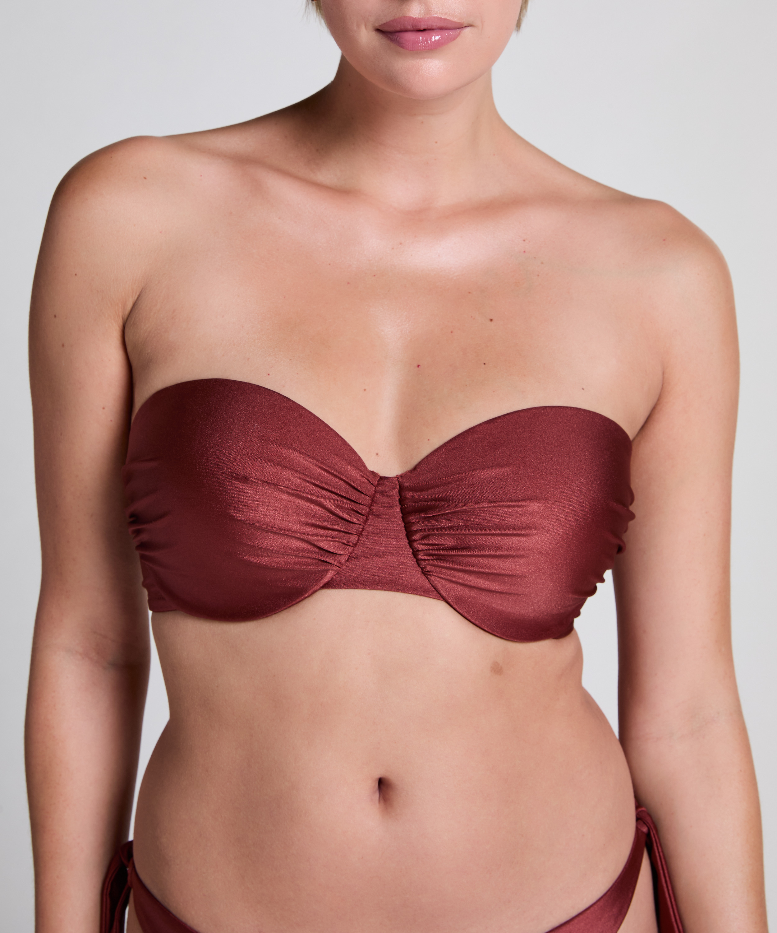 Top de bikini bandeau Dune, Rojo, main