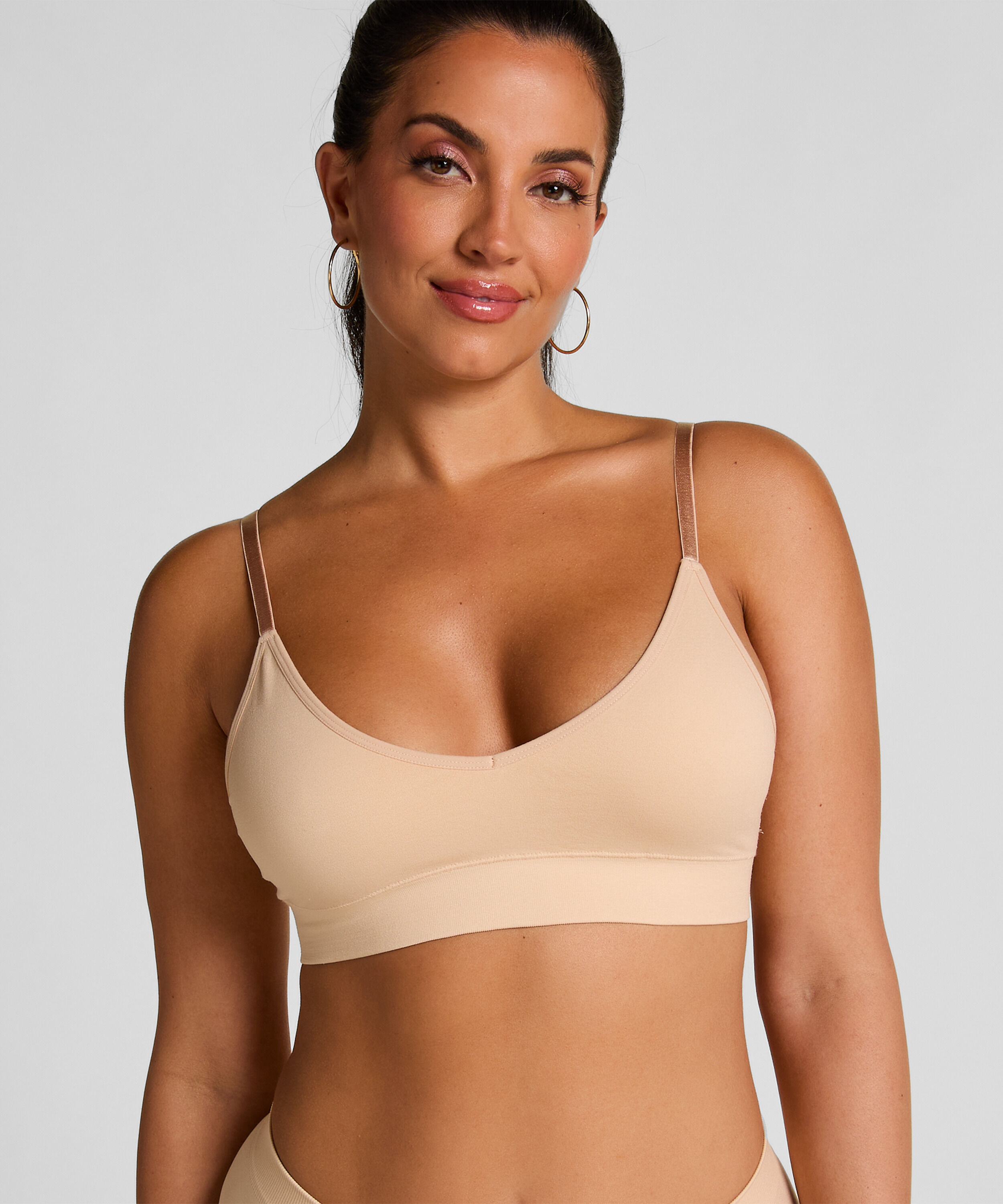 Bralette triangular Dide, Beige