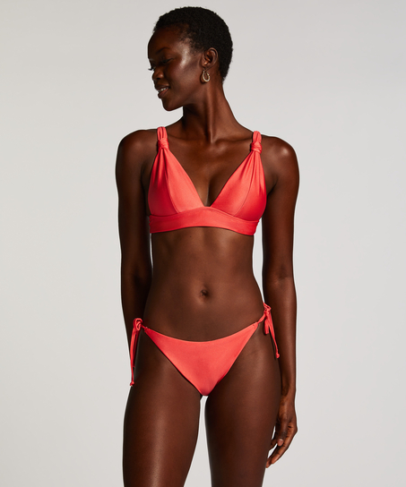 Top de bikini triangular Luxe, Rojo
