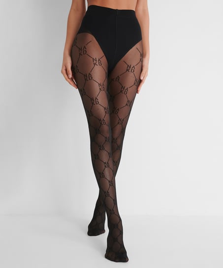 Pantis de rejilla HKM x NA-KD, Negro