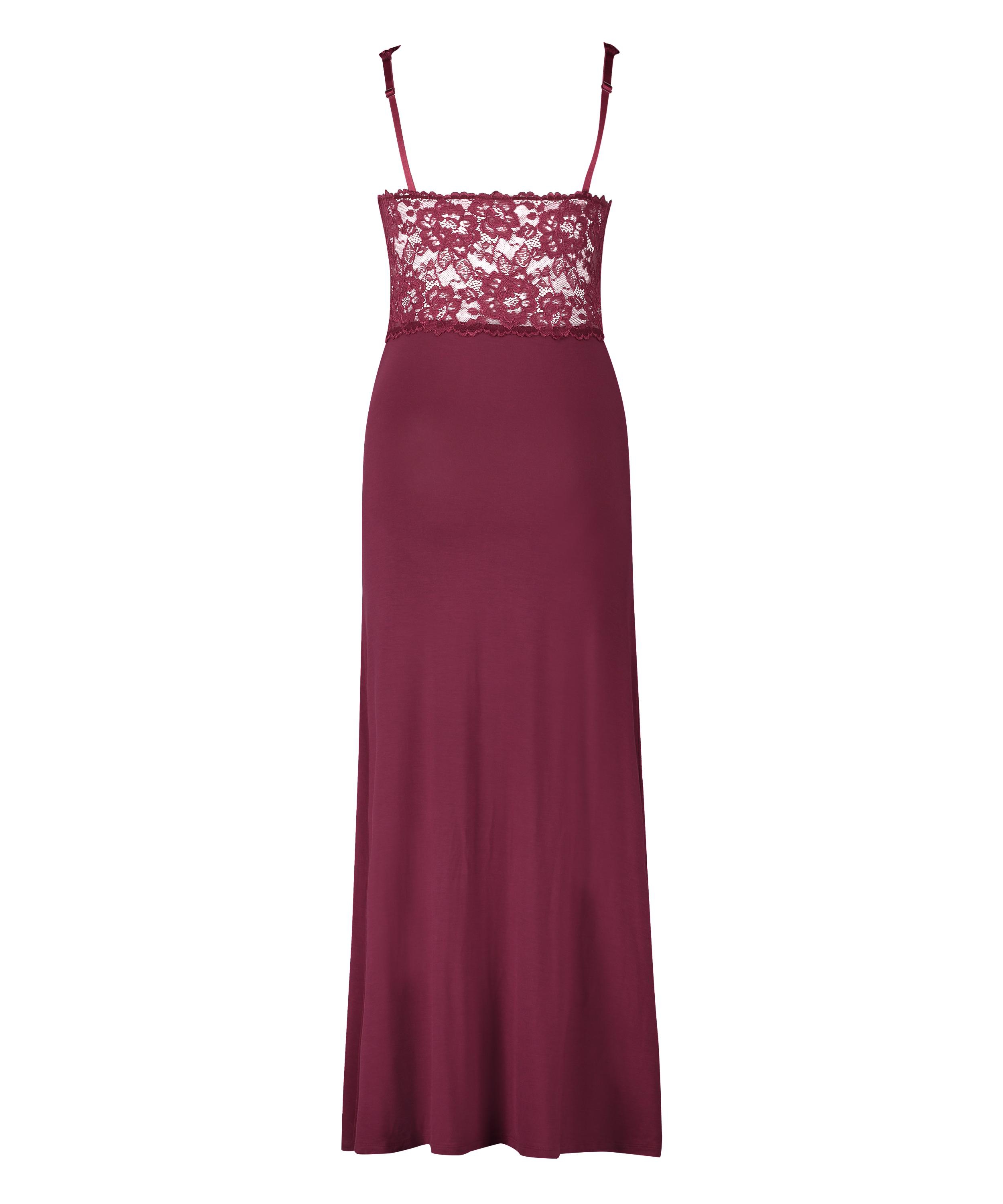 Vestido lencero Nora Lace Long, Morado, main