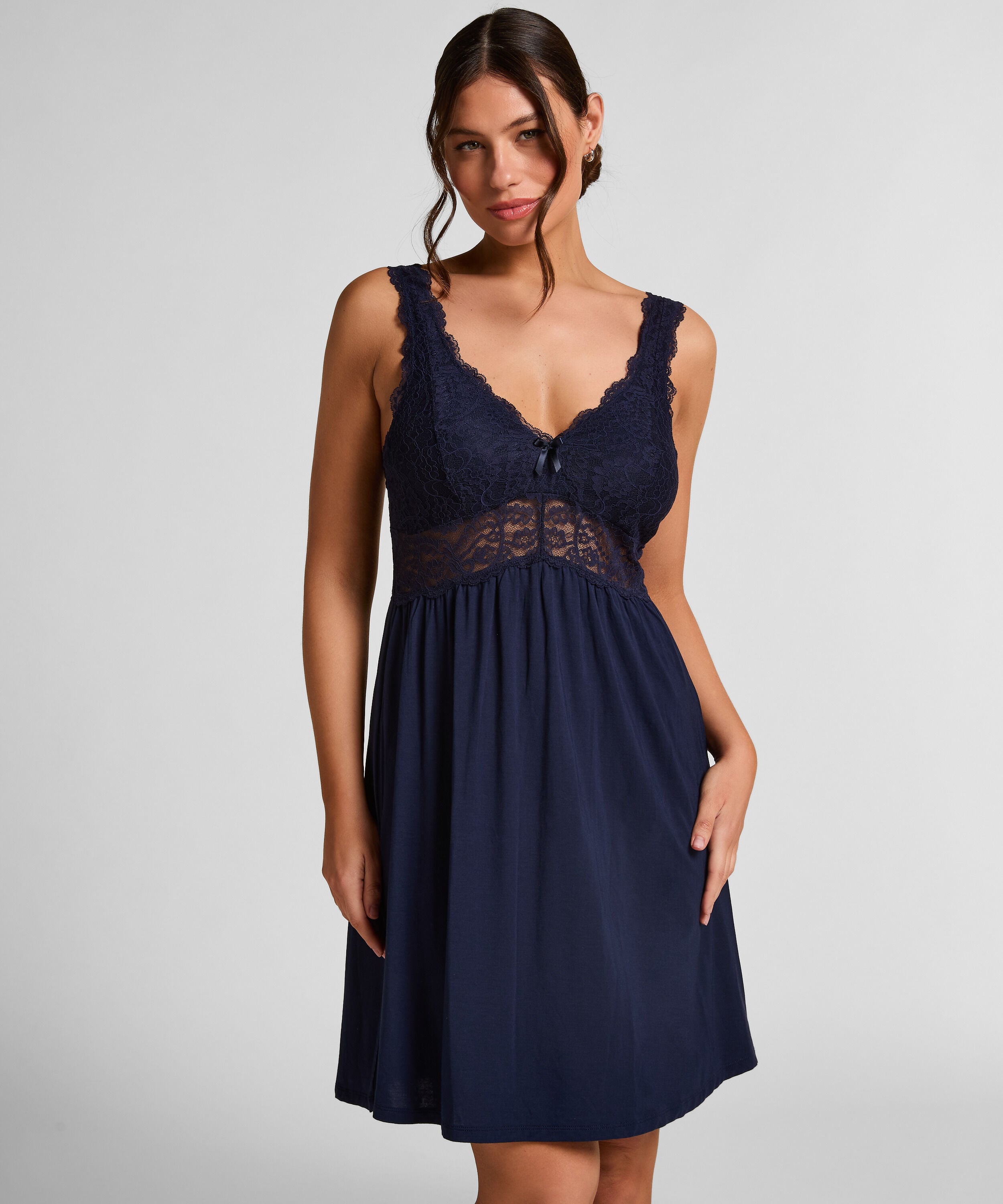 Vestido lencero Nora Lace, Azul