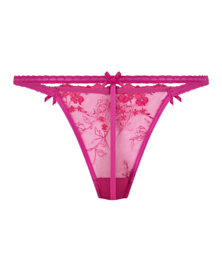 Tanga de corte alto Peonie, Rosa