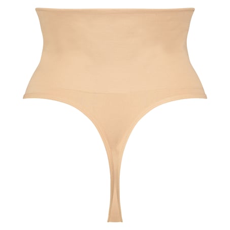 Tanga reafirmante de corte alto seamless, Beige