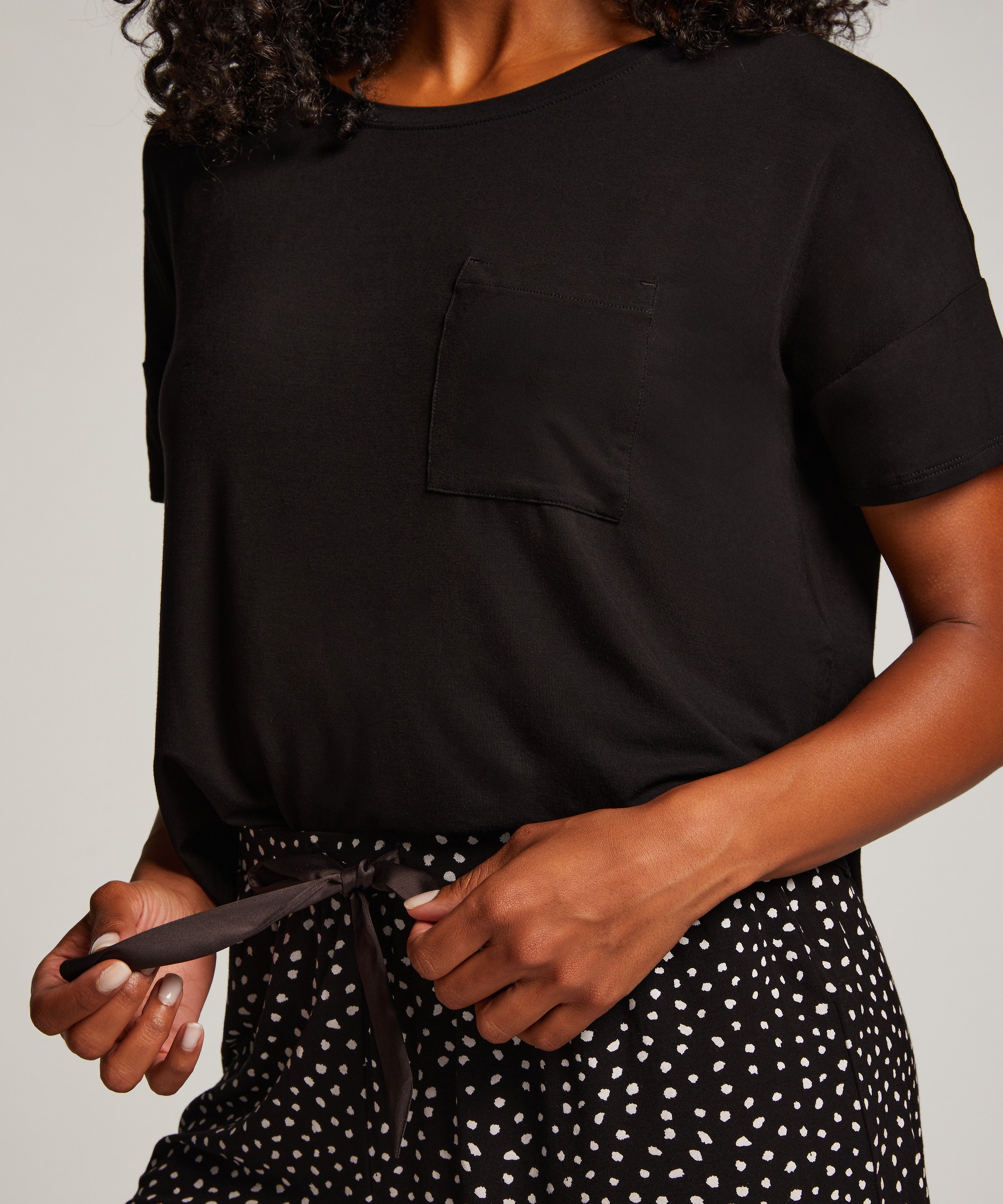 Conjunto de pijama, Negro, main