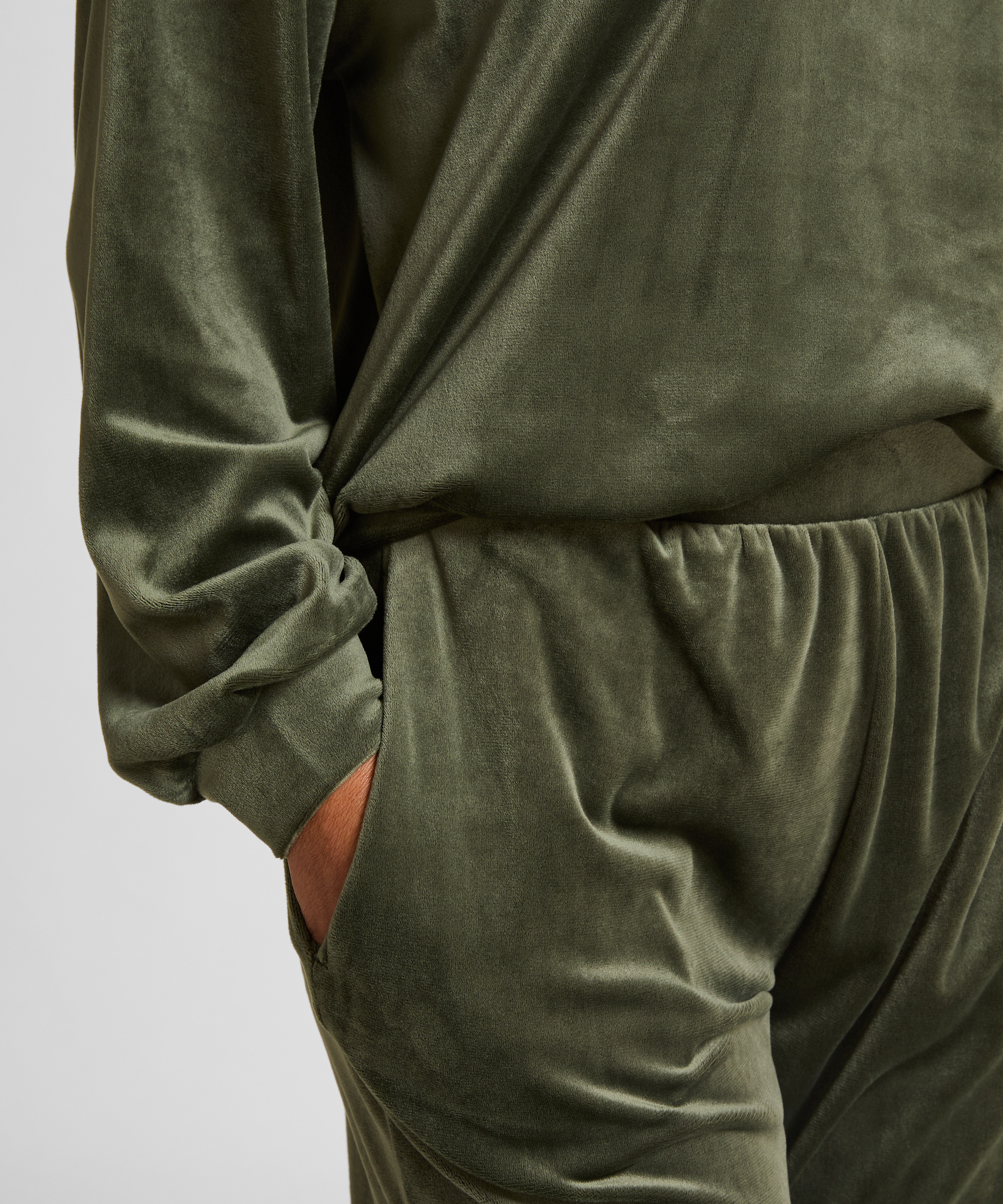 Pantalón de pijama de terciopelo, Verde, main