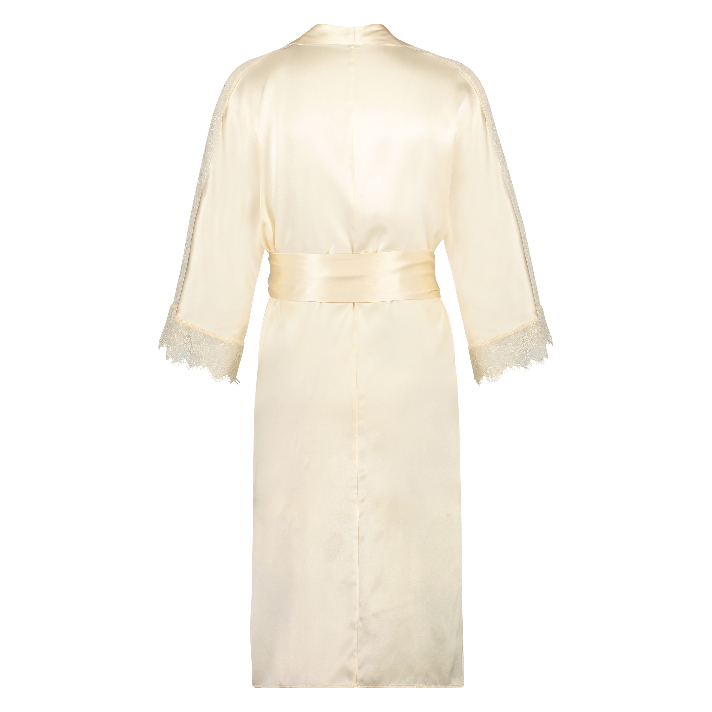 Kimono de satén y encaje, Beige, main