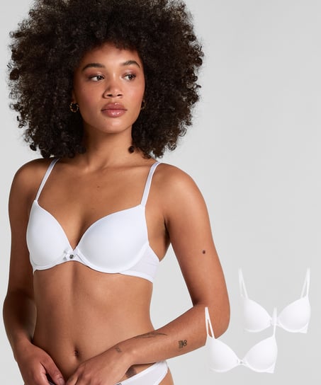 Paquete de 2 sujetadores de aros preformados, Blanco