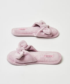 Pantuflas de terciopelo Knot, Morado